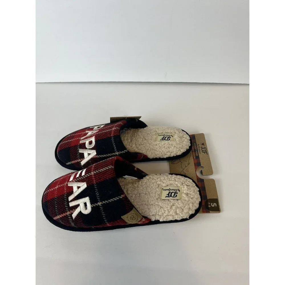 Papa Bear men's‎ plaid slippers small 7/8 Dearfoams